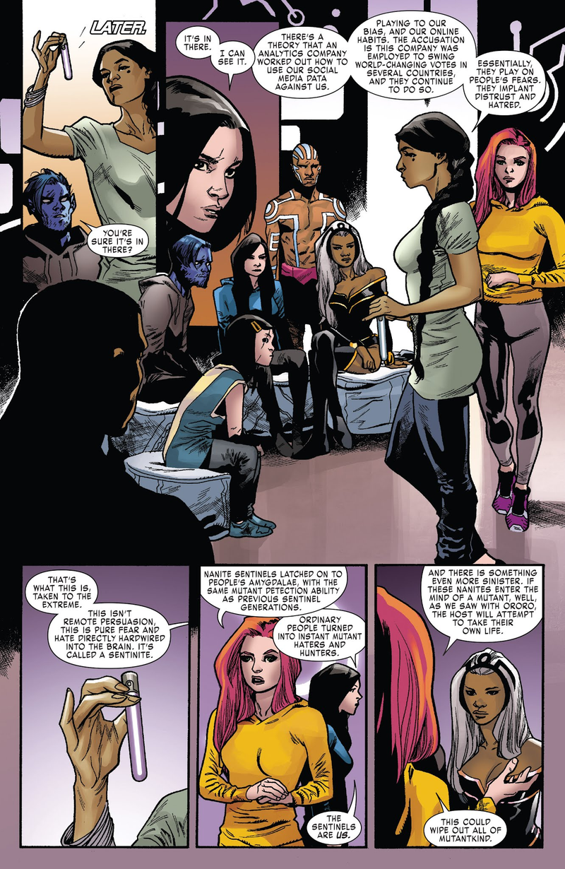 Jean’s X-Men learning the true nature of the Sentinites.